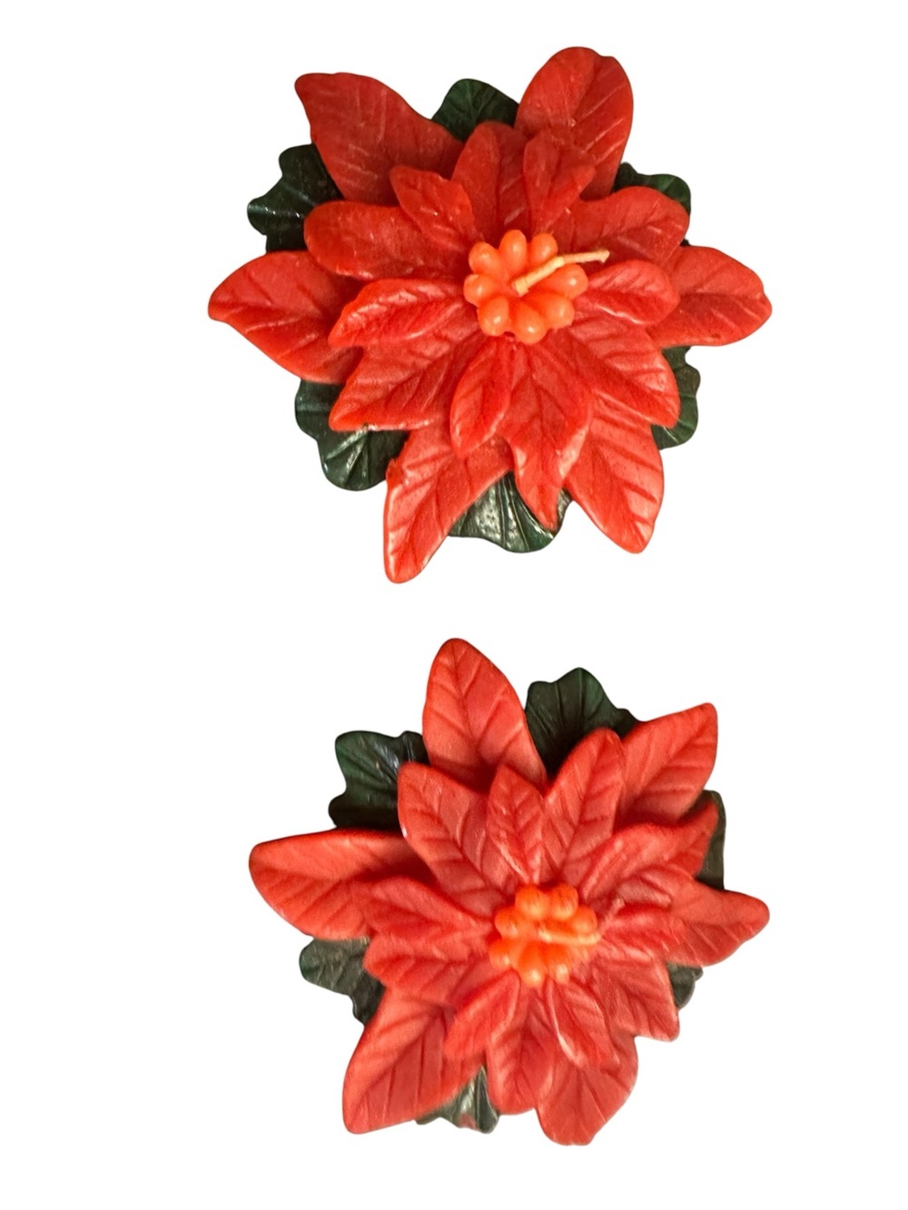 Holiday Red Poinsettia Decorative candles